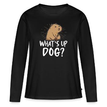 Chien de prairie - T-shirt manches longues Premium bio Femme - noir - Devant - Julia (174cm)