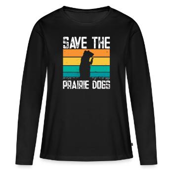 Chien de prairie - T-shirt manches longues Premium bio Femme - noir - Devant - Julia (174cm)