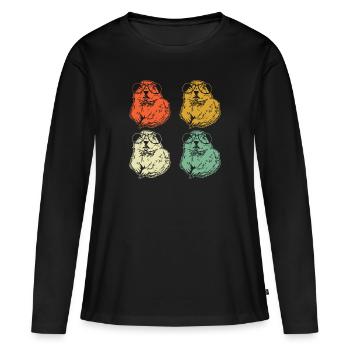 Chien de prairie - T-shirt manches longues Premium bio Femme - noir - Devant - Julia (174cm)