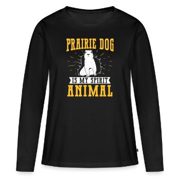 Chien de prairie - T-shirt manches longues Premium bio Femme - noir - Devant - Julia (174cm)