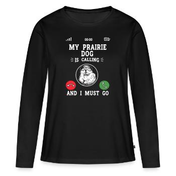 Chien de prairie - T-shirt manches longues Premium bio Femme - noir - Devant - Julia (174cm)