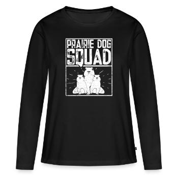 Chien de prairie - T-shirt manches longues Premium bio Femme - noir - Devant - Julia (174cm)