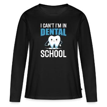 Dentiste dentaire Dentisterie dentaire - T-shirt manches longues Premium bio Femme - noir - Devant - Julia (174cm)