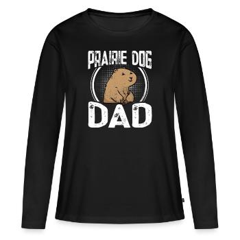 Chien de prairie - T-shirt manches longues Premium bio Femme - noir - Devant - Julia (174cm)