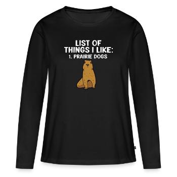 Chien de prairie - T-shirt manches longues Premium bio Femme - noir - Devant - Julia (174cm)