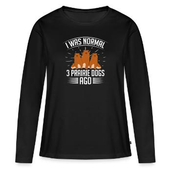 Chien de prairie - T-shirt manches longues Premium bio Femme - noir - Devant - Julia (174cm)