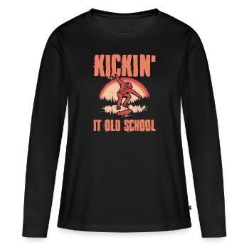 Kickin' It Skateboarding Skater Skateboard - T-shirt manches longues Premium bio Femme - noir - Devant - Julia (174cm)