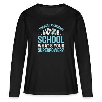 Apotheker Apothekerin Medizin Tabletten Pillen - Frauen Premium Bio Langarmshirt - Schwarz - Vorne - Julia (174cm)
