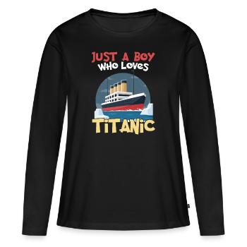 Les Titanic Ship Boys qui adorent le RMS Titanic - T-shirt manches longues Premium bio Femme - noir - Devant - Julia (174cm)