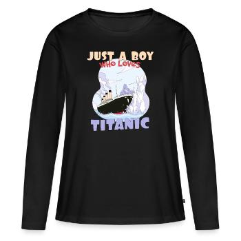 Les Titanic Ship Boys qui adorent le RMS Titanic - T-shirt manches longues Premium bio Femme - noir - Devant - Julia (174cm)