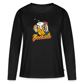 Beerista Homebrew Brewer Bière artisanale - T-shirt manches longues Premium bio Femme - noir - Devant - Julia (174cm)