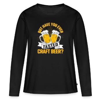Mais avez-vous déjà goûté à la bière artisanale ? Infusion artisanale - T-shirt manches longues Premium bio Femme - noir - Devant - Julia (174cm)