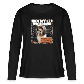 Biewer Terrier funny motif - Women's Premium Organic Long Sleeve Shirt - black - Front - Julia (174cm)