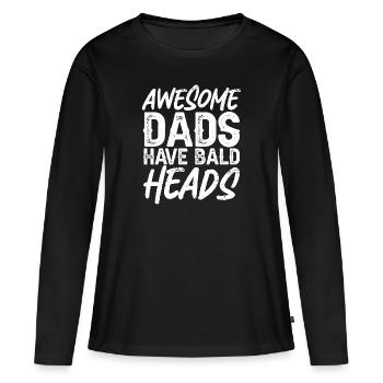 Bald Head Baldness Beard Bald Head - Women's Premium Organic Long Sleeve Shirt - black - Front - Julia (174cm)
