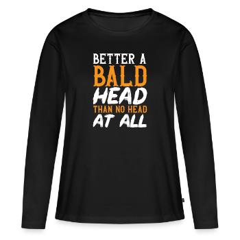 Bald Head Baldness Beard Bald Head - Women's Premium Organic Long Sleeve Shirt - black - Front - Julia (174cm)