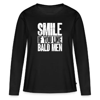 Bald Head Baldness Beard Bald Head - Women's Premium Organic Long Sleeve Shirt - black - Front - Julia (174cm)