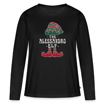 Alessandro Elf famille Match groupe Noël - T-shirt manches longues Premium bio Femme - noir - Devant - Julia (174cm)
