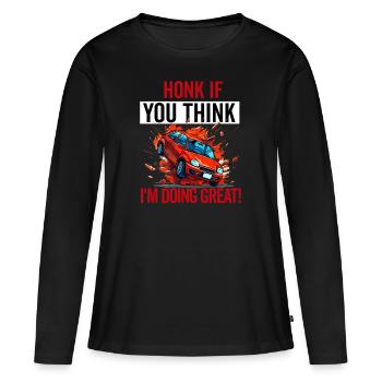 Neue Fahrschüler Mädchen Frauen Mutter Tochter - Frauen Premium Bio Langarmshirt - Schwarz - Vorne - Julia (174cm)