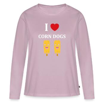 Mais Hundefutter - Frauen Premium Bio Langarmshirt - Altrosa - Vorne - Julia (174cm)
