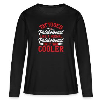 Phlebotomie Blutabnahme Blut Krankenschwester - Frauen Premium Bio Langarmshirt - Schwarz - Vorne - Julia (174cm)
