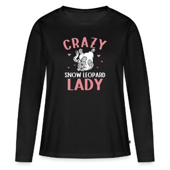 Schneeleopard - Frauen Premium Bio Langarmshirt - Schwarz - Vorne - Julia (174cm)