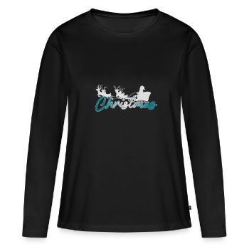 Christmas sledge - Women's Premium Organic Long Sleeve Shirt - black - Front - Julia (174cm)