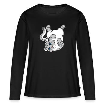 Schneeleopard - Frauen Premium Bio Langarmshirt - Schwarz - Vorne - Julia (174cm)