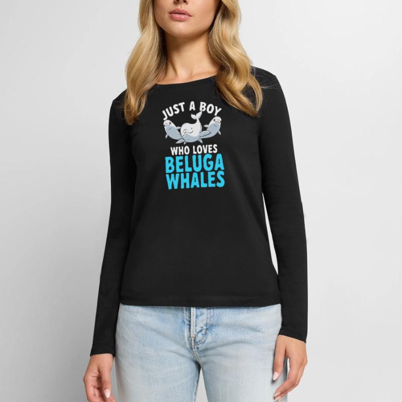 Witte walvis Beluga walvis Vrouwen Premium Bio shirt met lange mouwen