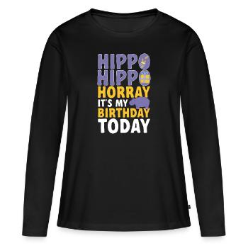 Hippopotame Hippopotame - T-shirt manches longues Premium bio Femme - noir - Devant - Julia (174cm)