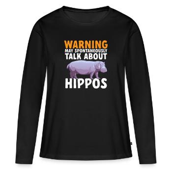 Hippopotame Hippopotame - T-shirt manches longues Premium bio Femme - noir - Devant - Julia (174cm)
