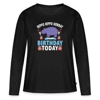 Hippopotame Hippopotame - T-shirt manches longues Premium bio Femme - noir - Devant - Julia (174cm)