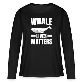 Whale Lives Matters Whales Aquarist - Frauen Premium Bio Langarmshirt - Schwarz - Vorne - Julia (174cm)