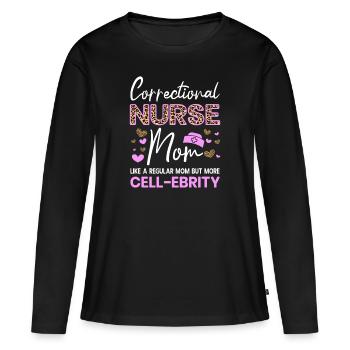 Maman infirmière correctionnelle mais plus de cadeaux Cell-Ebrity - T-shirt manches longues Premium bio Femme - noir - Devant - Julia (174cm)
