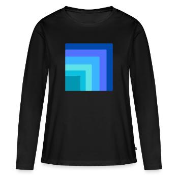 squares within a square - Women's Premium Organic Long Sleeve Shirt - black - Front - Julia (174cm)