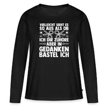 Bastler Basteln - Frauen Premium Bio Langarmshirt - Schwarz - Vorne - Julia (174cm)