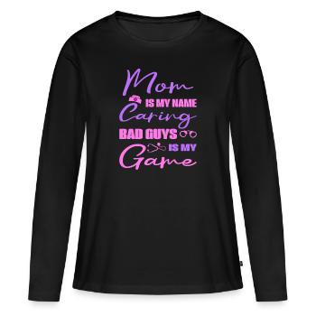 Soins infirmiers correctionnels maman mon nom soins jeu cadeau - T-shirt manches longues Premium bio Femme - noir - Devant - Julia (174cm)
