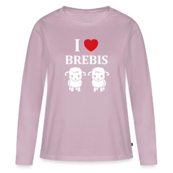 Bébé mouton petit brebis - T-shirt manches longues Premium bio Femme - rose poudré - Devant - Julia (174cm)
