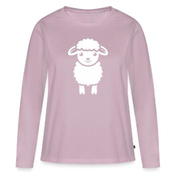 Bébé mouton petit brebis - T-shirt manches longues Premium bio Femme - rose poudré - Devant - Julia (174cm)