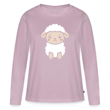Bébé mouton petit brebis - T-shirt manches longues Premium bio Femme - rose poudré - Devant - Julia (174cm)