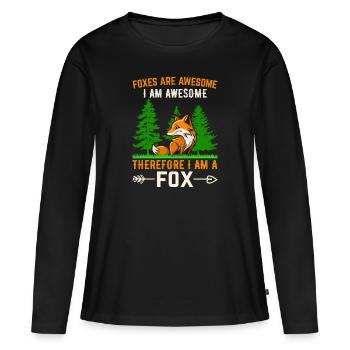 Renard fantastique, les renards sont fantastiques - T-shirt manches longues Premium bio Femme - noir - Devant - Julia (174cm)