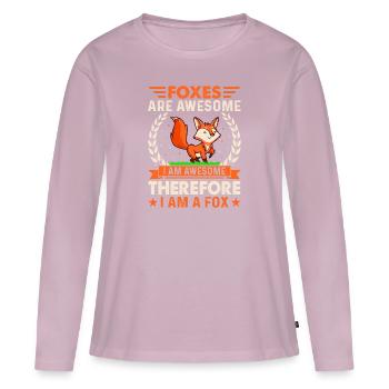 Fantastic fox, foxes are fantastic - Women's Premium Organic Long Sleeve Shirt - dusky pink - Front - Julia (174cm)