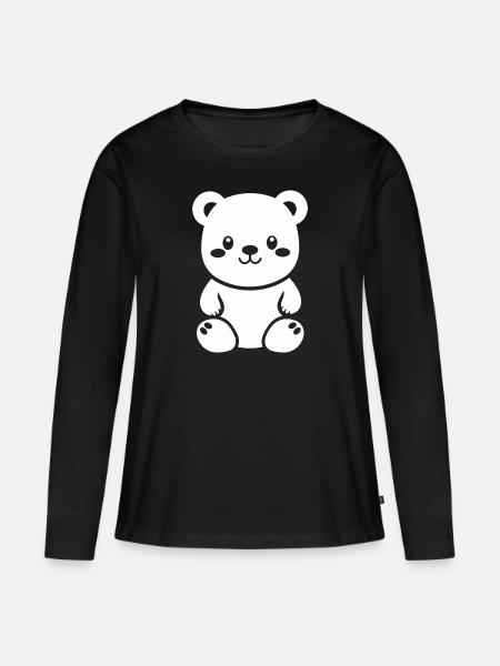 Kleiner Teddybär Teddybär - Frauen Premium Bio Langarmshirt - Schwarz