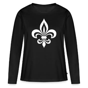 fleur de lys - T-shirt manches longues Premium bio Femme - noir - Devant - Julia (174cm)