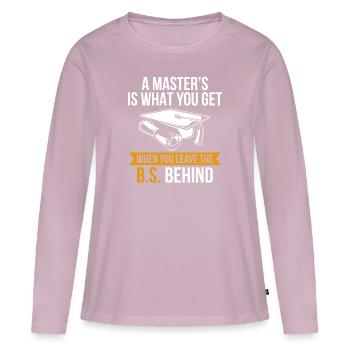 Master Etudes Master - T-shirt manches longues Premium bio Femme - rose poudré - Devant - Julia (174cm)