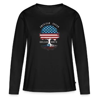 Chili Imprimer - T-shirt manches longues Premium bio Femme - noir - Devant - Julia (174cm)