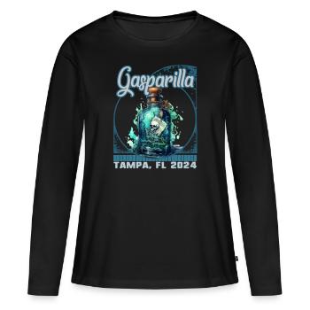 Gasparilla 2024 Message Bouteille Tampa FL - T-shirt manches longues Premium bio Femme - noir - Devant - Julia (174cm)