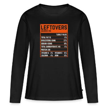 Pas de gaspillage - Vérification des valeurs nutritionnelles des restes de nourriture ! - T-shirt manches longues Premium bio Femme - noir - Devant - Julia (174cm)