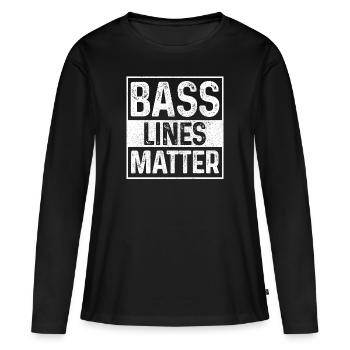 Bass Lines Matte Bassist DnB Funny - Women's Premium Organic Long Sleeve Shirt - black - Front - Julia (174cm)