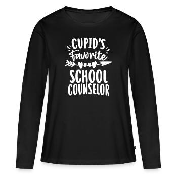 Saint Valentin Cupidon préféré conseiller scolaire - T-shirt manches longues Premium bio Femme - noir - Devant - Julia (174cm)