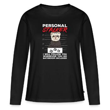 Furet, propriétaire de furet - T-shirt manches longues Premium bio Femme - noir - Devant - Julia (174cm)